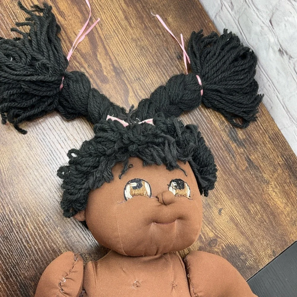 Soft Sculpture Vintage Black Homemade Cabbage Patch Doll